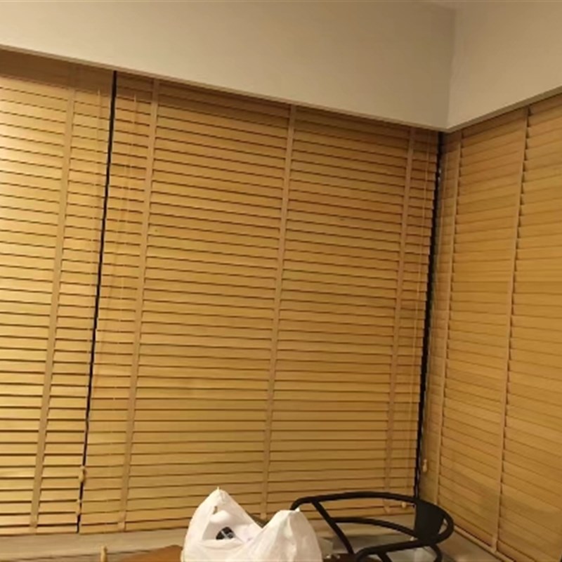 实木百叶a窗帘家用书房办公室卧室厨房中式遮光遮阳升降防水百叶
