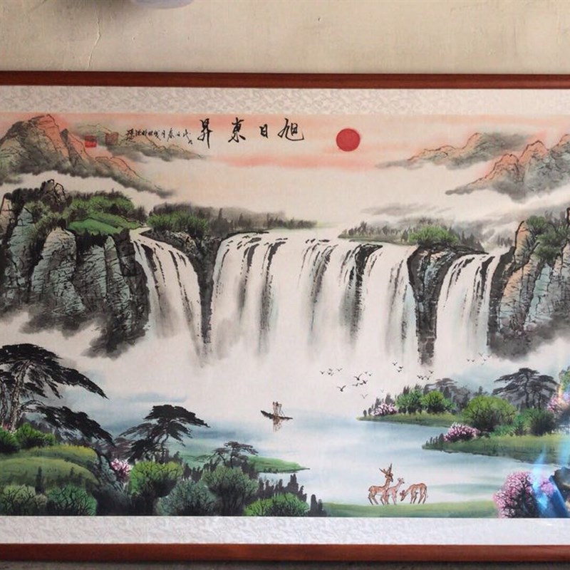 国画水墨山水画纯手绘原稿真迹风水客厅招财装Q饰画沙发背景办公
