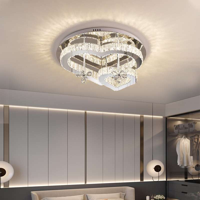 天亨客厅卧室现代心形水晶吊灯轻奢客厅餐厅酒店大厅灯心形掉静等