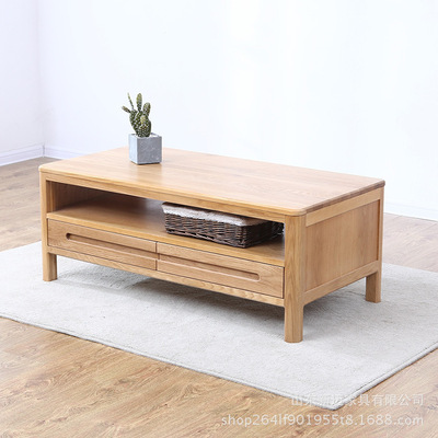 实木茶几带抽屉客厅茶几组合简约纯木茶水桌办公室茶几桌子厂家