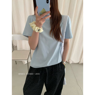 2026春季 STUDIO 新款 爆款 T恤女1202 纯色百搭T短袖 奶思家NICE