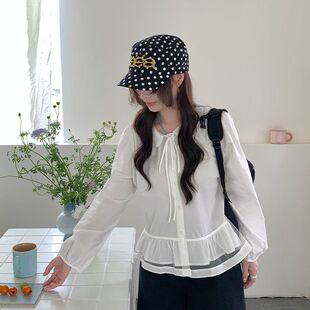 2026春季 think 新款 韩系时尚 女2672 气质蝴蝶结设计感小衫 you