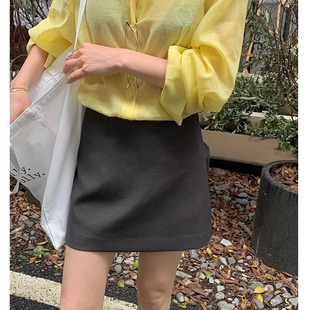 【SIM】2025夏季韩系高腰多色系修身显瘦A字半身裙女短裙6925