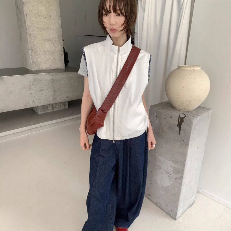 【6UP】2026早春新款韩系立领拉链百搭叠穿慵懒风马甲背心女60108