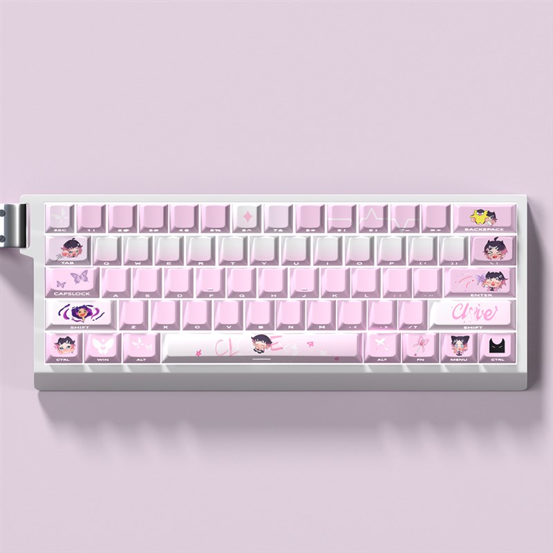 暮蝶主题键帽适配60/64/68磁轴键盘热升华原厂侧刻透R光ez63Ace60