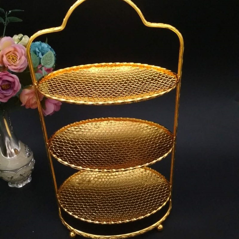 欧式多层干果盘h合金KTV小吃盘酒店糖果盘瓜子盘水果拼盘酒吧零食