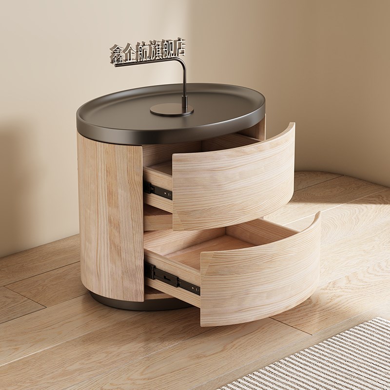 床头柜2c024新款轻奢高级感主卧小型简约现代置物架创意实木收纳