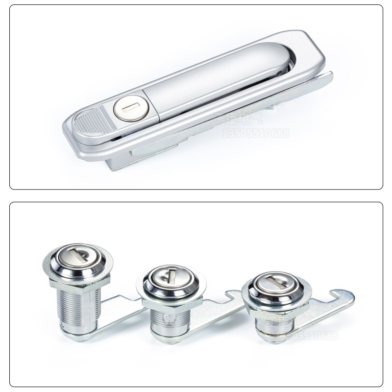 生久柜锁b MS730-1-2 平面锁 电柜箱 开关柜门锁 MS504-1-2 亚光