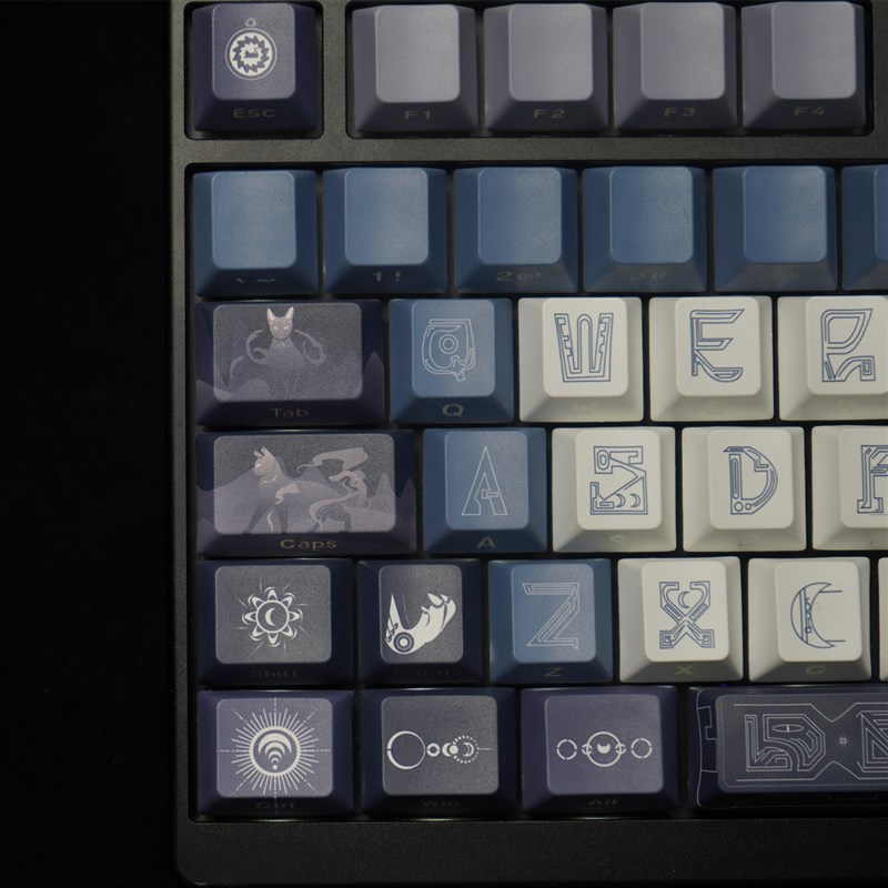 乌圆教月会主题原厂m侧刻透光PBT键帽热升华大全套适用机械键盘