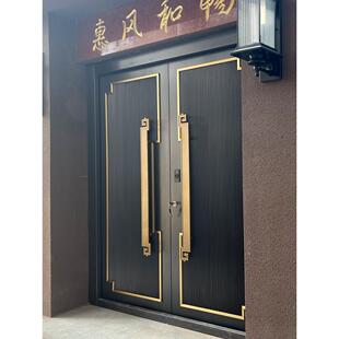 大门农村自建房别墅乡村庭院入户双开门铸铝四开锌合金对开门铜门