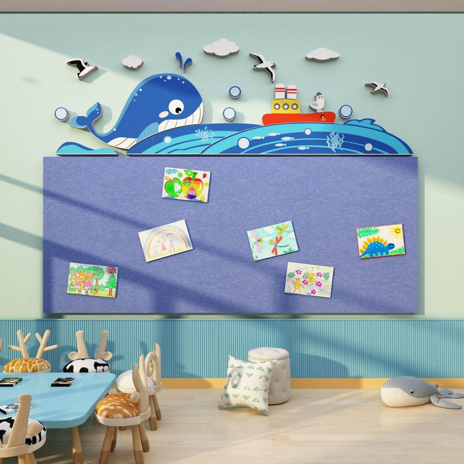 幼儿园海洋风环创主题墙成品班级布置教室墙面装饰毛毡板文化墙贴,家居饰品,文化墙贴,淘宝优惠券,粉丝福利购,淘宝优惠卷