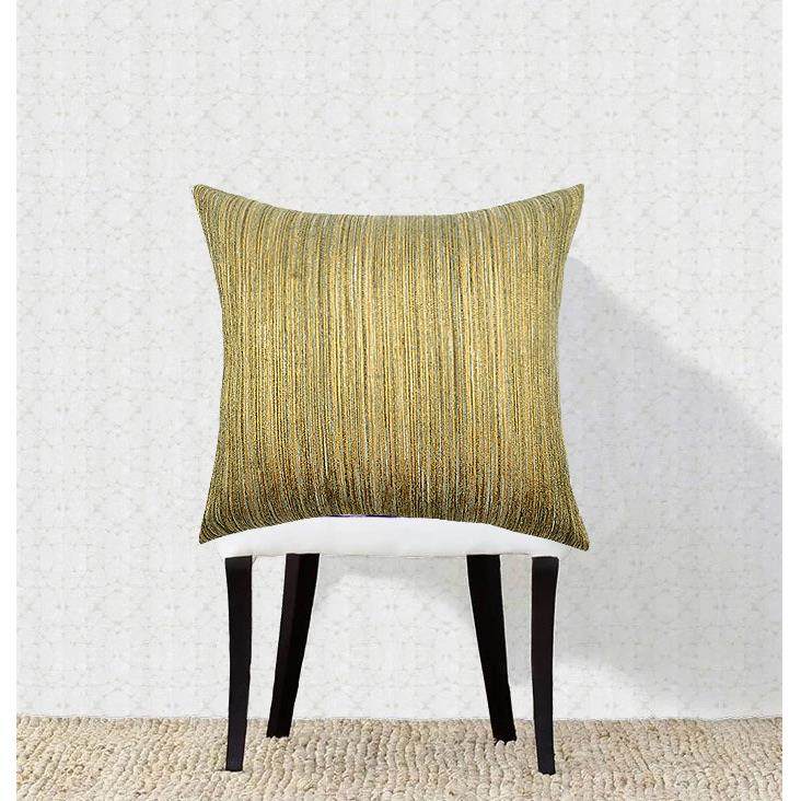 沙发靠枕客厅简约现代金色中式抱枕套不含芯正方形样板房条纹方枕