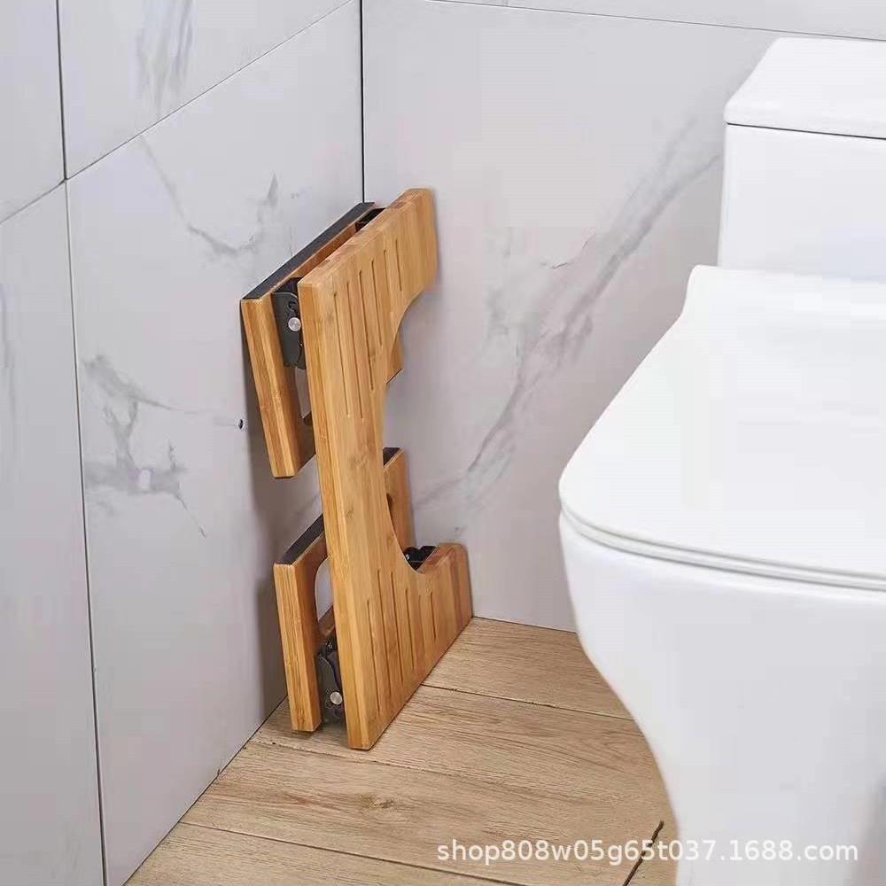 简约木质马桶凳可折叠家用蹲马桶脚踏凳浴室凳实木儿童增高凳