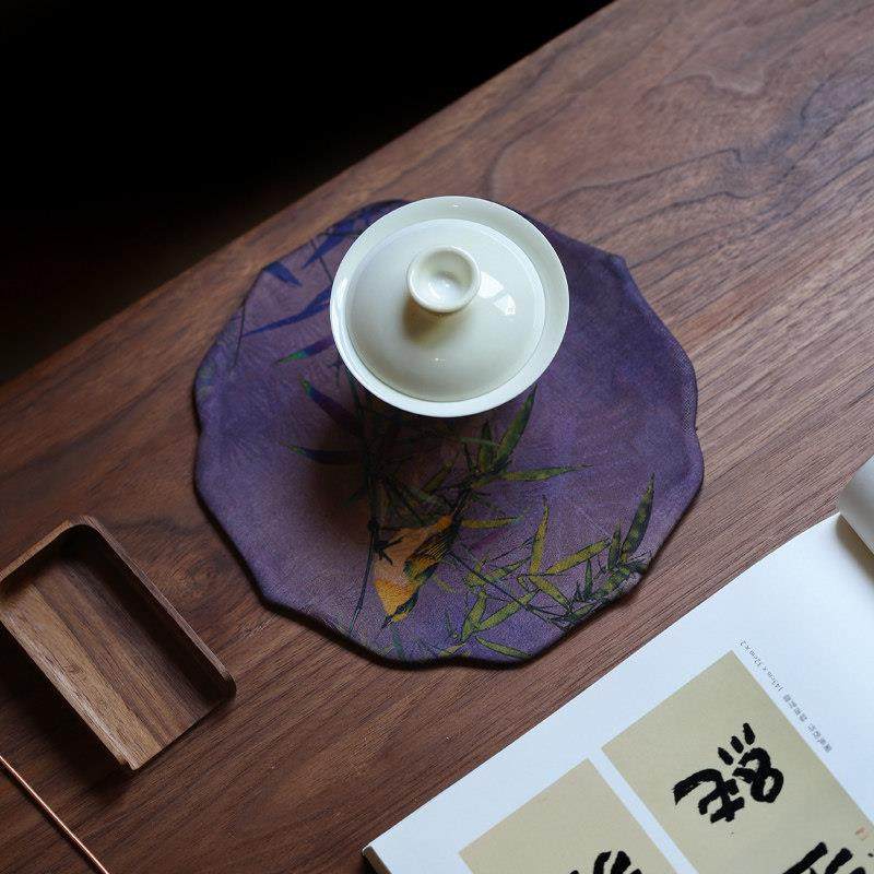 香云纱宝相花壶承垫茶布艺干泡垫家用泡茶功夫茶具零配件禅意茶道,居家布艺,茶席,淘宝优惠券,粉丝福利购,淘宝优惠卷