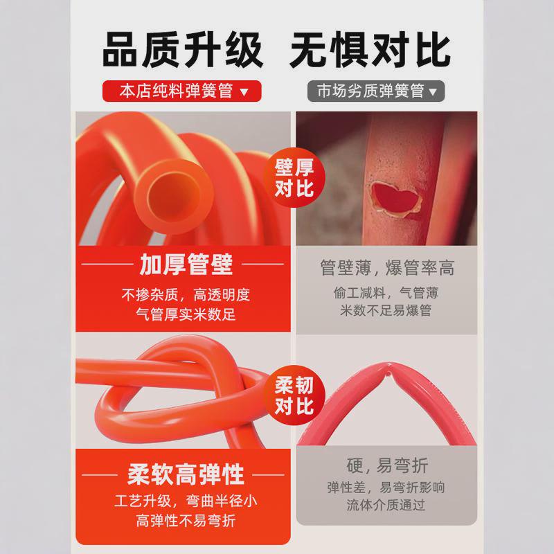 PU弹簧气管软管螺旋伸缩空压机气泵高压汽管快速R接头气动风管8mm
