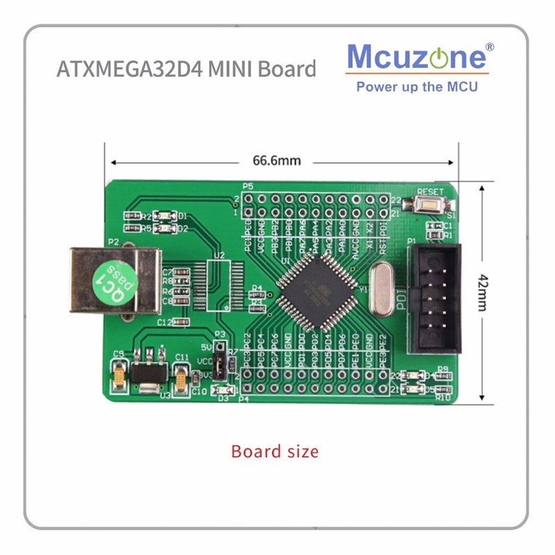 ATxmega32D4 mini development kit xmega32D4 32D4 2 UART atmel