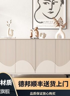 fLE鞋柜家用门口奶油风新款2024爆款轻奢岩板入户门大容量收纳