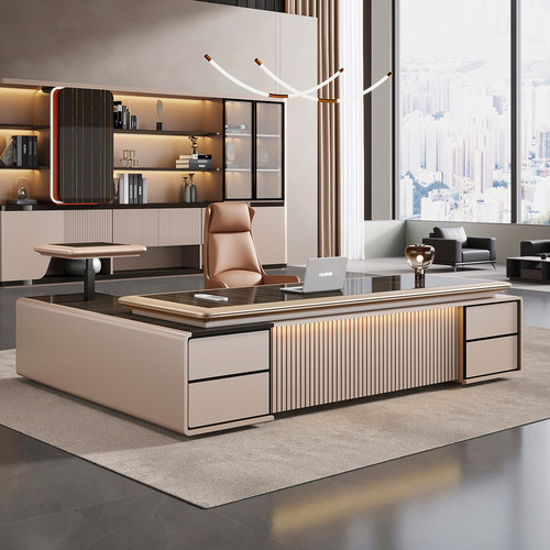 升降老板办公桌椅组合