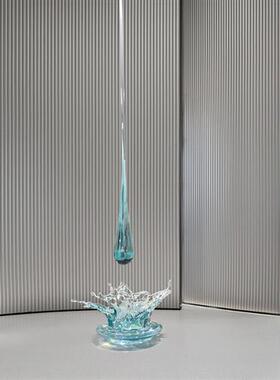 酒店大堂客厅透明树脂水滴天花板吊饰空中艺术雕塑现代创意挂摆件