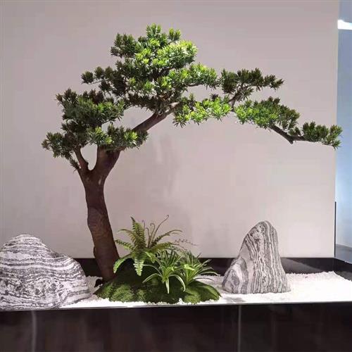 仿真松树新中式罗汉松迎客松商场假松树装饰造景室内大型假树摆件