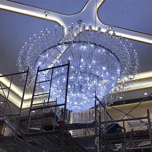 订制非标酒店工程灯具复式别墅大堂会所沙盘售楼部个性水晶灯