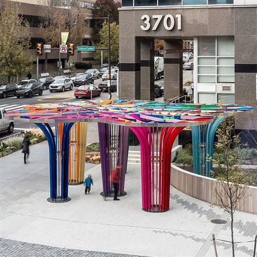 户外不锈钢廊架创意异形金属钢结构铁艺树形凉亭园林景观雕塑工厂