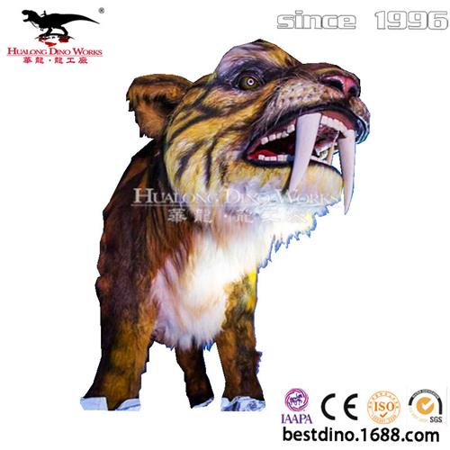 春节大型机械粘毛仿真动物老虎模型摆件美陈电影道具定制厂家