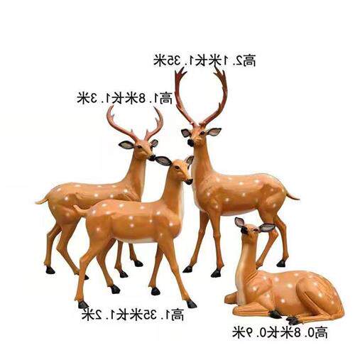 现货玻璃钢仿铜梅花鹿树脂美陈摆件公园园林铸铜鹿景观雕塑厂家