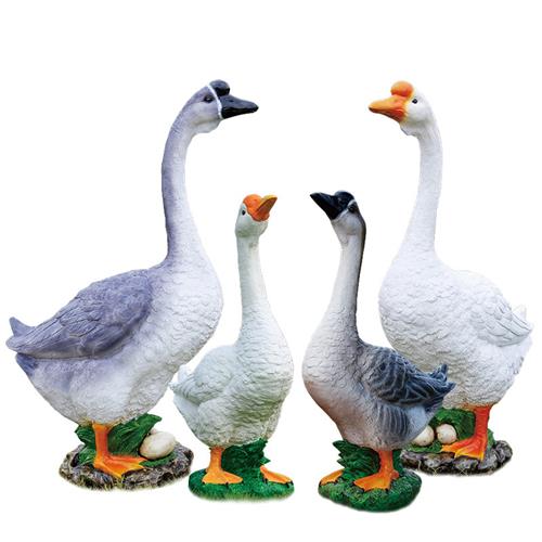 大灰白鹅摆件花园庭院子装饰玻璃钢树脂模型雕塑假狮头鹅仿真店铺