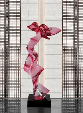 现代轻奢透明树脂雕塑客厅电视机柜两侧落地摆件楼梯口玄关装饰品