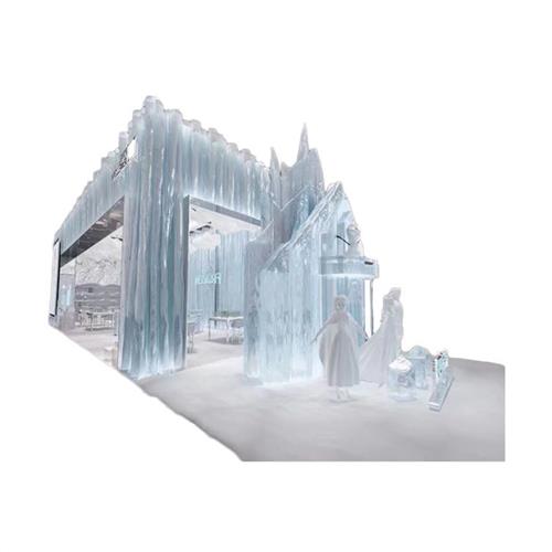 来图定制透明树脂大型工艺品雕塑摆件冰雪奇缘宫殿仿冰块艺术展厅图片