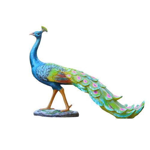 仿真开屏孔雀雕塑庭院装饰玻璃钢动物落地摆件户外花园林景观雕塑