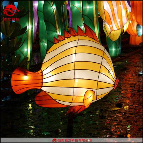 海洋动物造型彩灯定制海龟水母造型灯笼花灯制作灯展制作公司