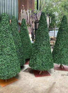 厂家供应绿色仿真树米兰草系列造型盆栽方块米兰草篱笆定做