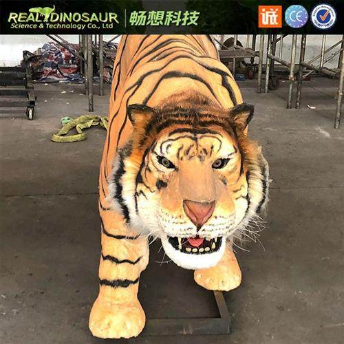 真实比例仿真老虎模型动物园游乐园风景区硅胶仿真毛发老虎雕塑