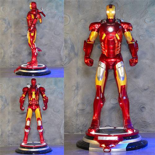 科幻发光钢铁侠玻璃钢雕塑商场店铺电影院动漫展美陈装饰大摆件