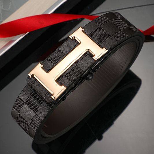 保罗高端男时尚格纹男士正品皮带