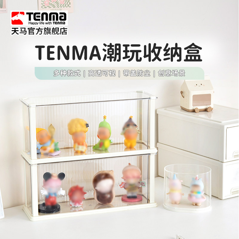 TENMA天马玩具收纳盒盲盒展示架收纳整理箱透明塑料手办收纳带盖图片
