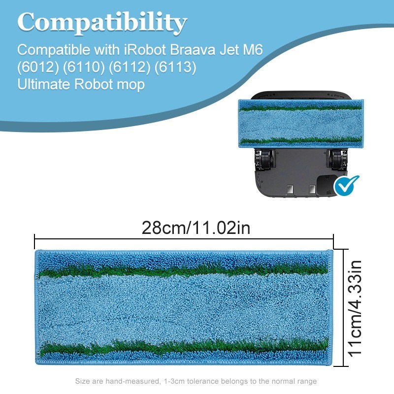 适配iRoboft Braava Jet M6吸水扫地机器人替换清洁垫拖地布配件