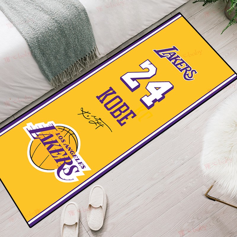 NBA篮球詹姆斯科比库里床边地毯客厅卧室男孩Q房间防滑垫定制地垫