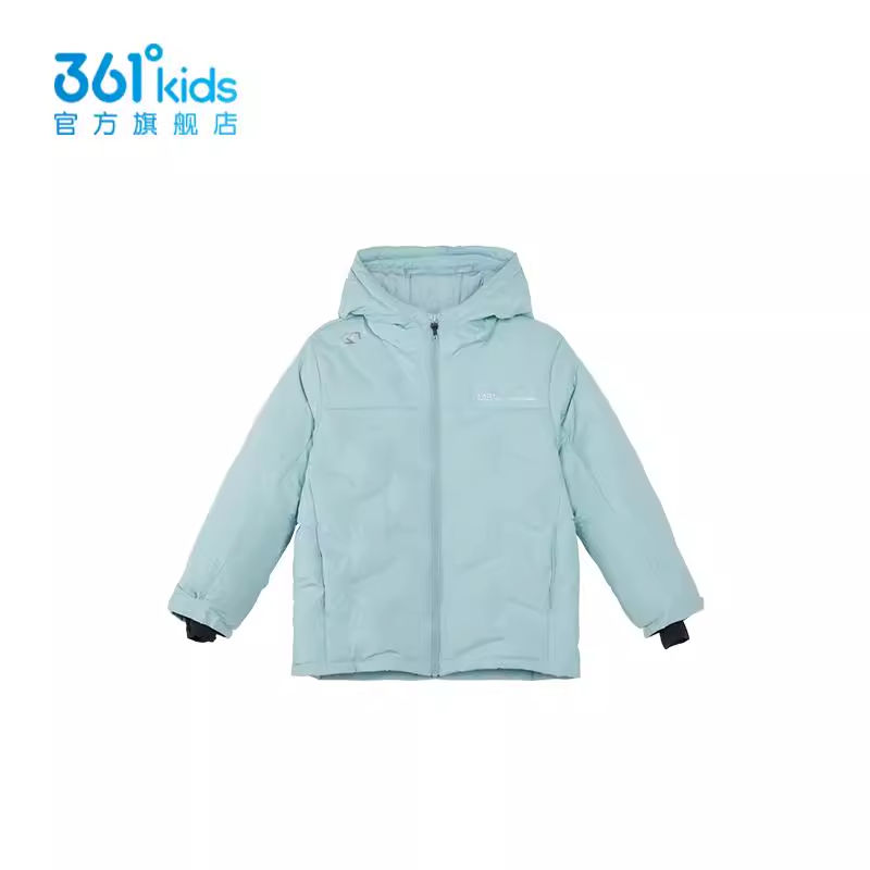 【商场同款】361度男童羽绒服连帽新品2024冬保暖上衣中大童外套