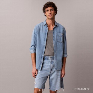 CK JEANS韩国直邮26夏男士轻薄透气百搭休闲牛仔五分短裤4RG766G