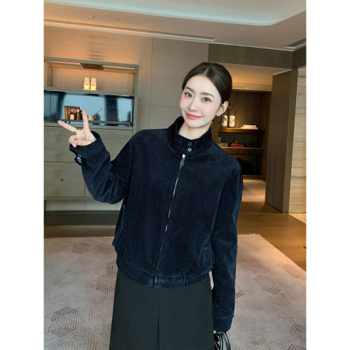 Maven Lin 职场新星 高密全棉灯芯绒外套女复古短款夹克上衣