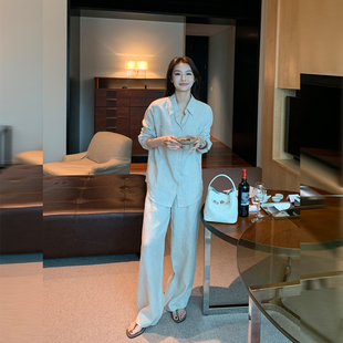 高智感长袖 1OO亚麻系列 衬衫 女宽松直筒阔腿裤 Maven 套装 Lin