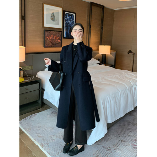 羊毛100%双面羊绒大衣女呢子外套