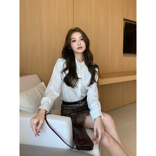 Lin 女职场通勤长袖 经典 高级感立领正肩衬衫 衬衣 衣橱系列 Maven