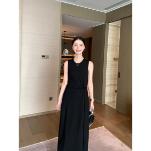 设计扭结背心长裙松弛都市通勤无袖 Maven 小黑裙 经典 连衣裙 Lin