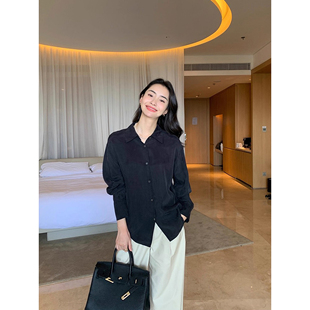 衬衫 Maven 高级感光泽铜氨丝气质长袖 现货7.5折 女通勤衬衣 Lin