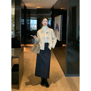 高级感羊毛半身裙中长款 Maven 精英秩序 现货6.5折 直筒裙 Lin