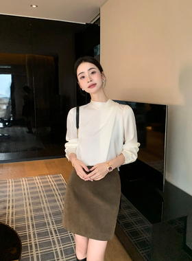 Maven Lin 高智系列 法式轻奢缎面衬衫女设计感气质飘带长袖衬衣